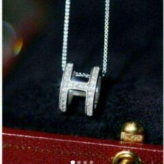 ▼③J←←←m18-17 刻印有り/ブリリアントカットパヴェアーチペンダントネックレス 〔4000円➡️600円〕の画像