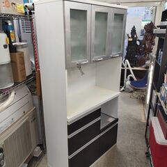 レンジボード 幅89.5×高さ180cm×奥行42cm 食器棚 ...