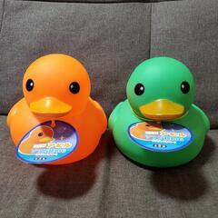 新品 タグ付き アヒル ソフビ超BIG グリーン  オレンジ
