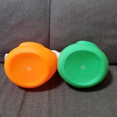 新品 タグ付き アヒル ソフビ超BIG グリーン  オレンジの画像