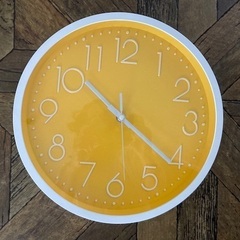 中古☆北欧風掛け時計（イエロー）