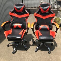【交渉中】【サイドテーブルx2+ゲーミングチェアセットx2】麻雀...