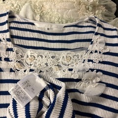 (決まりました)半袖サマーニット・レース付きTシャツ2点セットの画像
