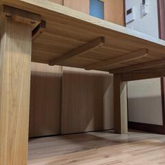 再値下げ)ウッドダイニングテーブル　天然木 □ 天然木ダイニングテーブル、幅150cm、山梨県甲斐市