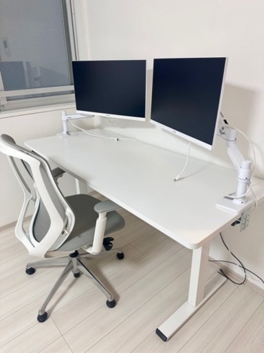 6/30まで出品【超お得！24万円相当→5万円】FlexiSpot電動昇降式デスク × OKAMURA チェア× PHILIPS ディスプレイ