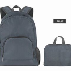大容量20Ｌ「折りたたみリュックサック」生活防水エコバッグ（グレー）の画像
