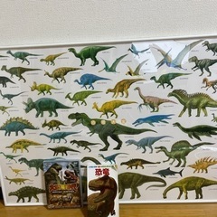 恐竜　おもちゃ　7月8日までポスター　DVD 図鑑　額付きの画像