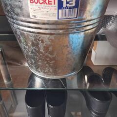 【新品未使用】鉄製のバケツ