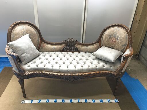 EA261)ソファー 2人掛け用 アンティーク調 エジプト輸入品 幅：約140cm 高さ：約89cm 奥行：約55cm 中古品【取りに来られる方限定】