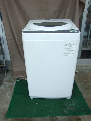 【紋別市発】　東芝　TOSHIBA　全自動洗濯機　5ｋｇ　ＡＷ－５Ｇ６　外寸　約巾563×奥行580×高さ957㎜　2018年製　中古動品