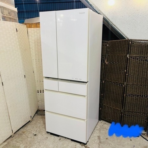 《商談中》【池上店】　現状品　簡易清掃済み　冷蔵庫　Nr-f568xg  6ドア　555L  検　500L ガラス　パナソニック Panasonic エコナビ　nanoe ナノイー　搭載冷蔵庫  555L フレンチドア　6ドア  白　ホワイト　大容量　ファミリーサイズ