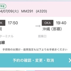 【peachピーチ】券　福岡↔️那覇の画像