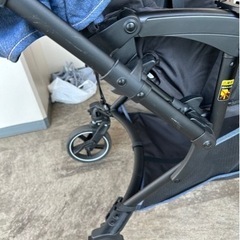 【本体カバー/レインカバー付】pigeonランフィ　ポルカドットデニムRB1の画像
