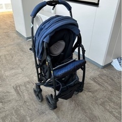 【本体カバー/レインカバー付】pigeonランフィ　ポルカドットデニムRB1の画像