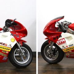 【ヤ取終了7/13】≪ZC078ジ≫メーカー不明 電動ポケットバイク/ポケバイ 全長約91cm ミニバイク/オートバイ オフロード 現状品の画像