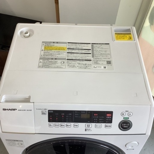 ＊【動作品・2022年製】SHARP シャープ ドラム式電気洗濯乾燥機 ES-H10F-WL 標準洗濯容量10.0kg 左開き プラズ