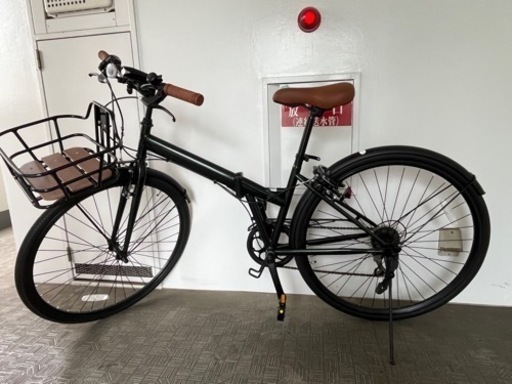 【超美品】シティサイクル　クロスバイク　折りたたみ　カゴ付き　鍵付き