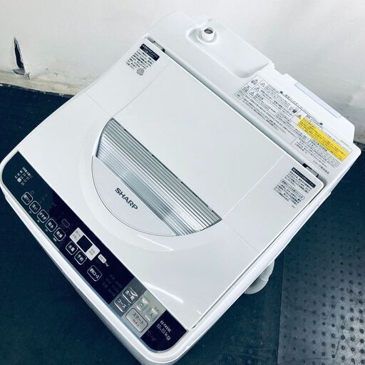 ID:sg218127 シャープ SHARP 洗濯機 一人暮らし 中古 2016年製 全自動洗濯機 5.5kg/3.5kg ホワイト 乾燥機能付き ES-TX5SC-W  【リユース品：状態B】【送料無料】【設置費用無料】
