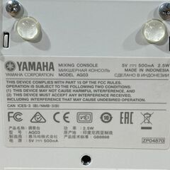 YAMAHA　ヤマハ　MIXING　CONSOLE　ミキシングコンソール　MODEL　AG03　ミキサー　楽器、器材　63011Jの画像