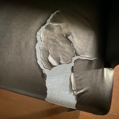 ジャンク品　チェア　ダイニングチェア　黒　ブラック　レザーの画像