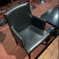 ジャンク品　チェア　ダイニングチェア　黒　ブラック　レザー