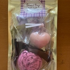 バスセット スウィートバッグ　バスギフト ゴールドマカロンセット パープルの画像