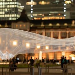 ウェディング 装飾 ブーケ 花嫁ブーケ　青い&ウエディングベール ロングの画像