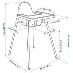 【IKEA】ANTILOP アンティロープ ハイチェア トレイ付き, ピンク・シルバーカラーの画像