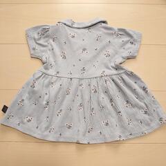 【90cm】子供 ベビー服 花柄 半袖 チュニック Tシャツ 女の子 ワンピースの画像