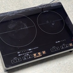 アイリスオーヤマ IHクッキングヒーター 2口 1400W IHC-WKG2S-B 2018年製