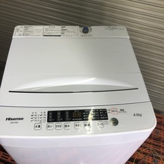 ハイセンス Hisense 全自動洗濯機 ホワイト 4.5kg HW-K45E 2021年製の画像