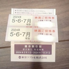 【映画鑑賞券2枚　他】テアトル東京 株主優待券2枚と提示割引証1枚