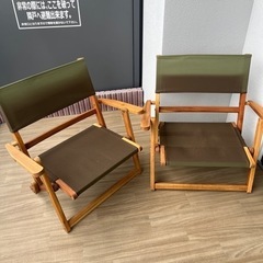 ニトリ　折りたたみ椅子　木製ローチェア　中古　2脚