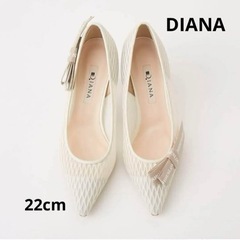 DIANA ダイアナ　ロゴテープリボン　スポーティーシアーパンプス　22cm DIANA ダイアナ ロゴテープリボン スポーティーシアーパンプス 22cm