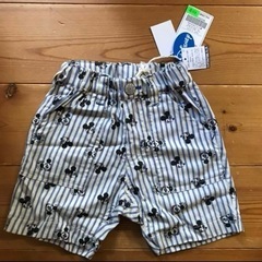新品　ミッキー　ヒッコリー　ハーフパンツ　半ズボン