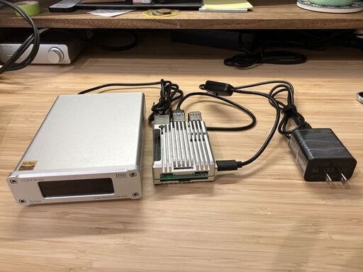 Raspberry Pi4（ヒートシンク、電源、32GBメモリ付き）とDAC Topping D10s
