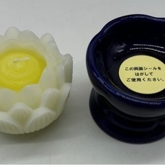 未使用◆蓮の花◆燭台付き◆蝋燭◆ロウソク◆キャンドル◆仏具の画像