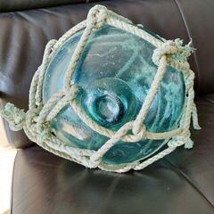 浮き球　浮き玉　ガラス玉　ガラス浮き　硝子浮き　ガラスウキ　縄付きの画像