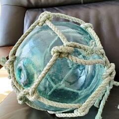 浮き球　浮き玉　ガラス玉　ガラス浮き　硝子浮き　ガラスウキ　縄付きの画像