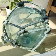 浮き球　浮き玉　ガラス玉　ガラス浮き　硝子浮き　ガラスウキ　縄付きの画像