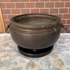 H070 特大 火鉢　直径 約42cm　重量 約7.7kg の画像