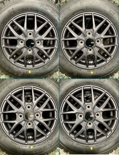 「商談中」㉞軽トラ・箱バン用の新品ブリヂストンのゴツゴツタイヤと中古ホイールとナット付き
