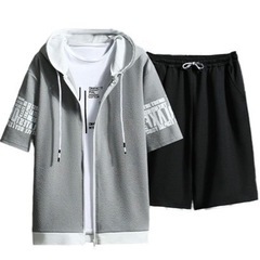 パーカー メンズ 上下セット 半袖 セットアップ 夏服 カジュア...