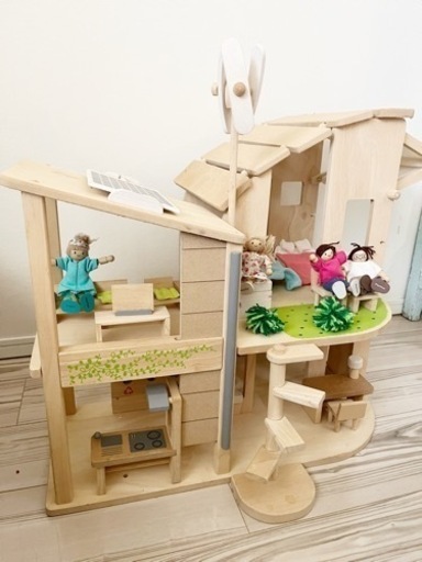 家具付きグリーンドールハウス　プラントイ Plantoys エコ グリーンハウス おままごと