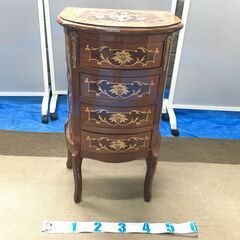 EA269)4段チェスト アンティーク調 エジプト輸入品 幅：約44cm 高さ：約78,