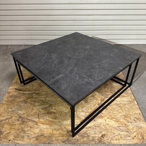【売却済】LOWYA ロウヤ ネストテーブル ダークグレー  大理石柄 センター テーブル