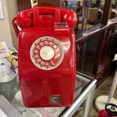 赤公衆電話　レトロ　80170