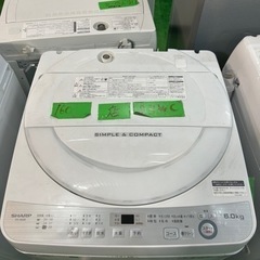 早い者勝ち大セール‼️‼️＋ご来店時、ガン×2お値引き‼️SHARP(シャープ) 2018年製 6.0kg 洗濯機?