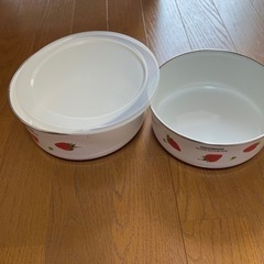 ホーロー、アルミ、蓋付きボウルの画像