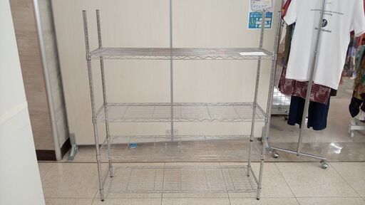 ★ジモティ割あり★  スチールラック シルバー H121×D30×W107 クリーニング済み TJ6966